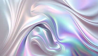 Poster - Iridescent colorful wavy background, backdrop, Generative AI