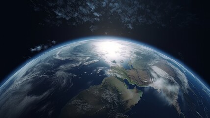 Aufkleber - Ultra Realistic Earth from Space Dolly Zoom. Generative ai