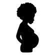 © Sunshine Art - Black Pregnant Woman SVG, Silhouette Black Pregnant Woman, Mother's Day SVG, Mom Shirt svg, Gift for Mom svg, Cut File Cricut, Silhouette, Svg Files for Cricut