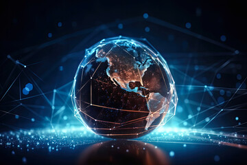 Wall Mural - Global network Concept, generative ai 