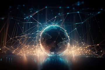 Wall Mural - Global network Concept, generative ai 