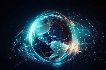 Wall Mural - Global network Concept, generative ai 