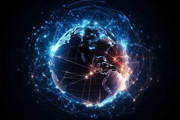 Wall Mural - Global network Concept, generative ai 