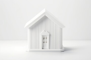 Poster - a white backdrop with a house. Real estate concept. Generative AI