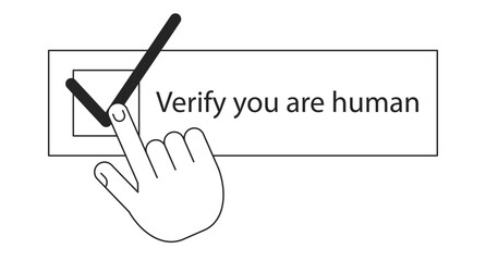 Poster - human verification black and white concept vector spot illustration. editable 2d flat monochrome car