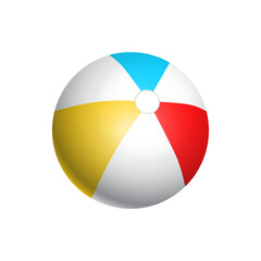 Wall Mural - Beach Ball Vector Illustration Fun Volley Beach Ball Isolated on White