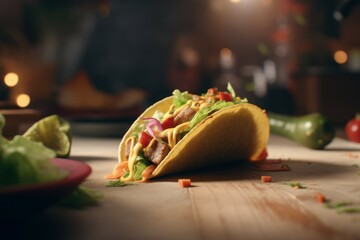 Wall Mural - Fresh mexican taco. Generate Ai