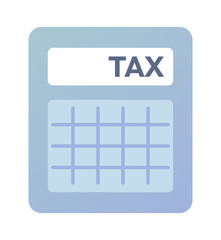 Fototapete - Calculator tool for tax withholding calculations semi flat color vector object. Editable icon. Full sized element on white. Simple cartoon style spot illustration for web graphic design and animation