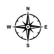 Vector compass rose with North, South, East and West indicated