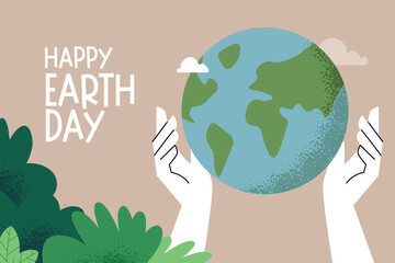 Earth day illustration. Ecology, environmental problems and environmental protection. Vector illustration concept for graphic and web design, business presentation, marketing and print material.