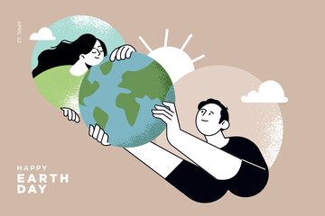 Earth day illustration. Ecology, environmental problems and environmental protection. Vector illustration concept for graphic and web design, business presentation, marketing and print material.