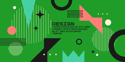 Poster - Modern geometric composition of various shapes. Illustration for design. Abstract background in the trend chart.