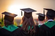© Iryna - Students graduate from the university, view from the back. Generative ai.