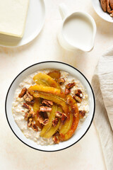 Wall Mural - Caramelized banana oatmeal bowl