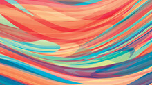 Artistic Background With Reddish Orange And Tealish Green Stripes. Multicolor Vector Graphics