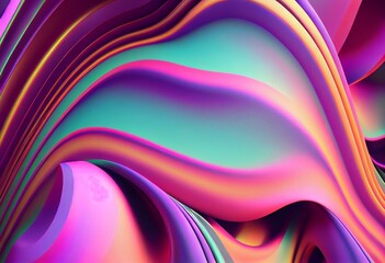 Abstract purple pink green pastel rainbow wavy background interlaced digital Distorted Motion glitch effect. Futuristic striped glitched cyberpunk design Retro rave 90s unicorn candy. Generative AI