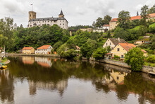 View Of Rozmberk Castle And Village Rozmberk Nad Vltavou, Czech Republic