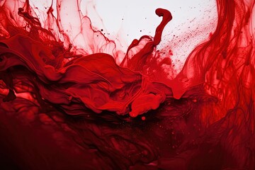 Poster - illustration for red paint in the water abstract grunge background like a blood with copy space