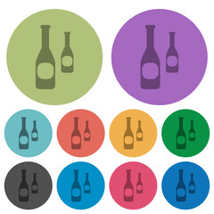 Sticker - Two bottles with vignette color darker flat icons