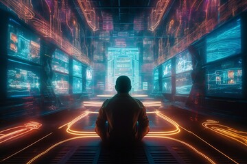 the interface: meeting with the ai overlord, ai generated