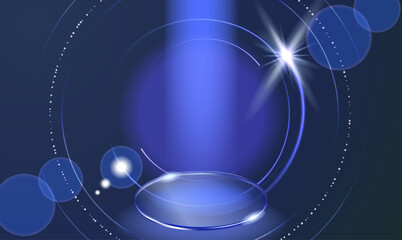 Wall Mural - blue light glowing abstract background