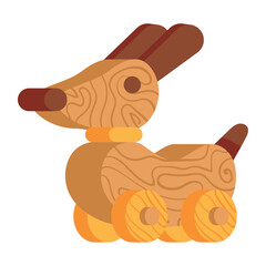 Sticker - dog wooden toy