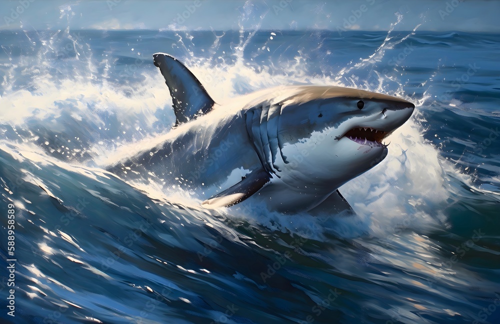 Great White Shark jumping out of the water | Aquatic Animal ...
