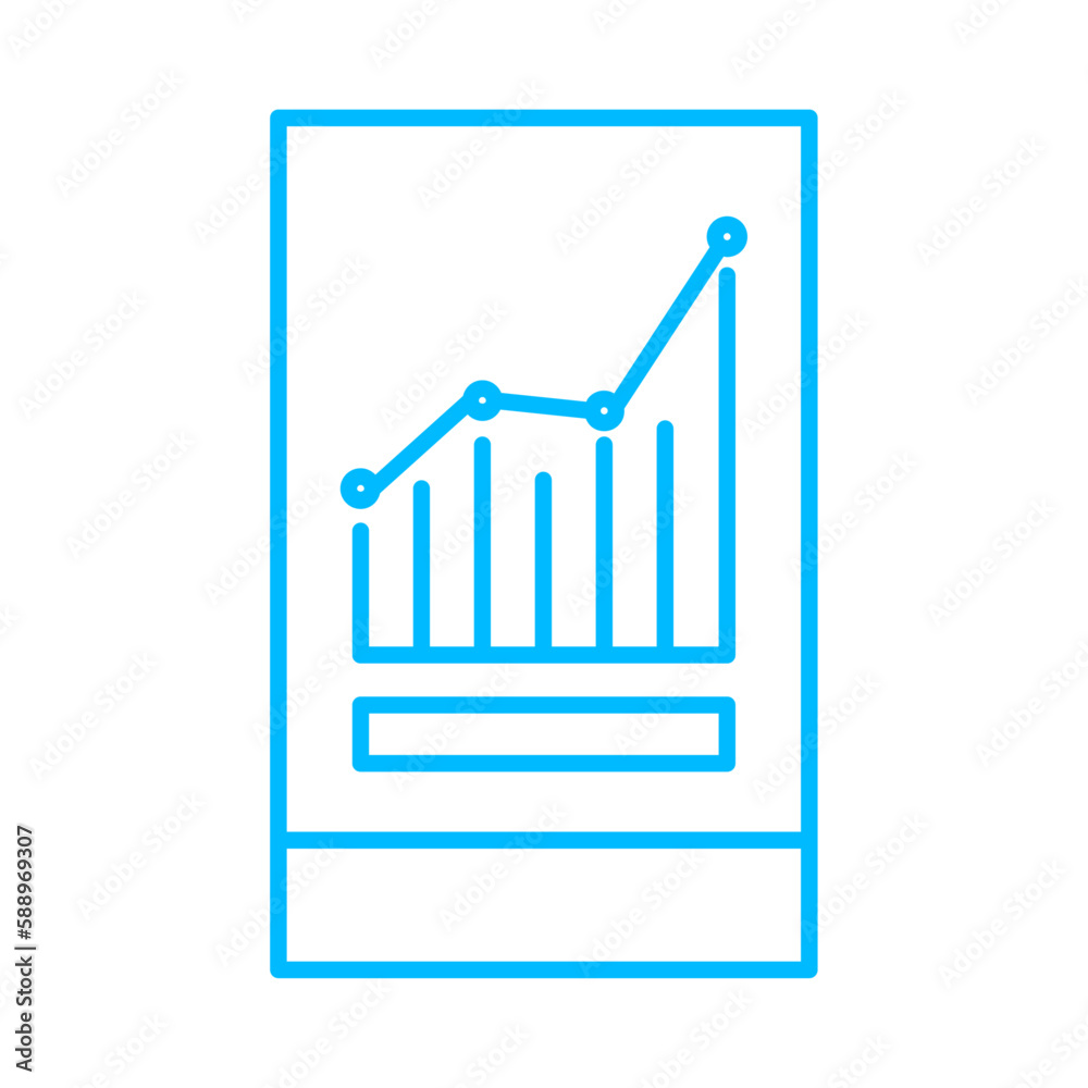 Application icon with blue outline style. statistic, manager, science ...