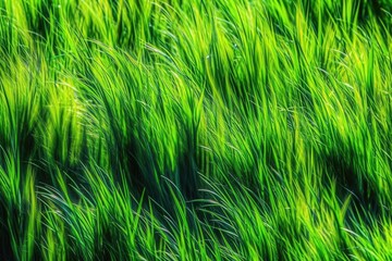 Sticker - a spring or summer backdrop of green grass. Generative AI