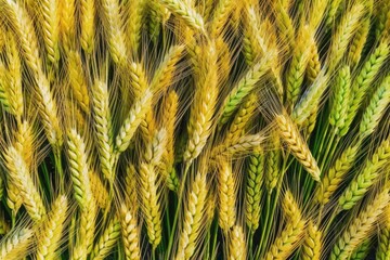 Sticker - Illustration of close-up view of ripe wheat in a field. Generative AI