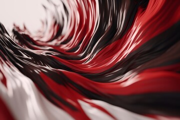 Twisted Wave Flag Colors of Albania: A Modern Minimalist Showcased in 3D Renders and Unreal Engine 5 with a Defocused and Smooth Desig, Generative ai