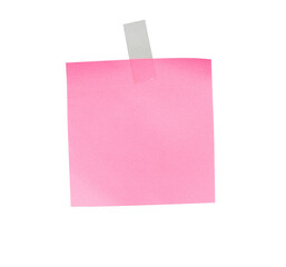 Poster - Blank pink memo paper isolated with tape