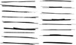 © Sukman - Strikethrough lines isolated. Set of different doodle underlines. Grunge collection of brush strokes written on a white background. Horizontal hand drawn marker stripes