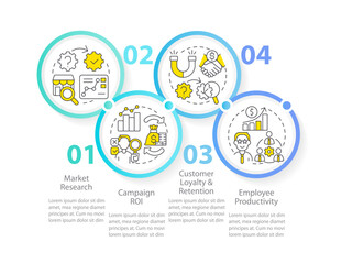 Fototapete - Causal research examples infographic template. Marketing. Data visualization with 4 steps. Editable timeline info chart. Workflow layout with line icons. Myriad Pro-Regular font used