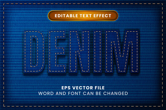 Denim texture editable vector text effect