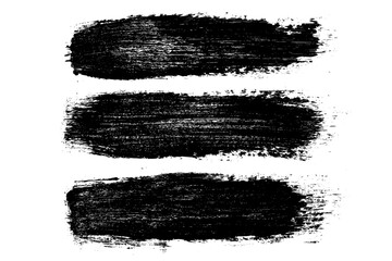 set of ink black abstract paint stroke isolated on white background. paint droplets. digitally gener