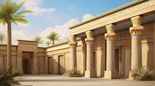 Outdoor Egyption Architecture, Old Ancient Architecture, Generative Ai