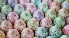 Easter Background With Perfectly Arranged Eggs.
