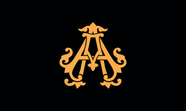 Alphabet A or AA letter abstract monogram vector logo template