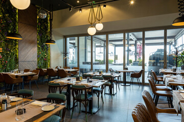 Modern new empty restaurant interior