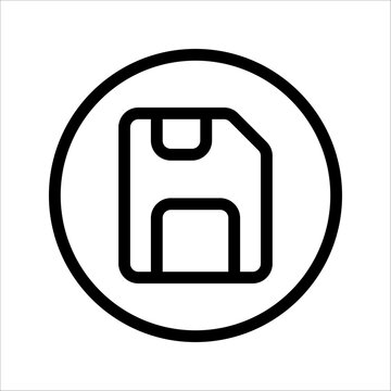 Save icon vector illustration. Isolated floppy disk symbol. Record line concept. Save diskette graphic design. EPS 10
