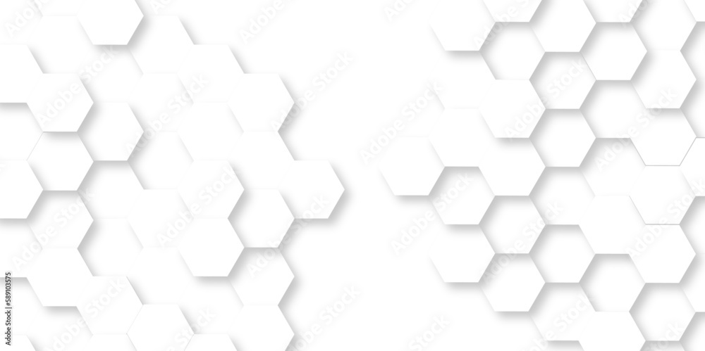 Abstract background with hexagons and 3d Hexagonal structure futuristic ...
