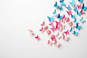 Pink and Blue Butterfly Background for a Gender Reveal party announcement created with Generative AI technology