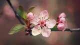 Fototapeta Storczyk - closeup of spring seasonal cherry blossom. Ai generative.
