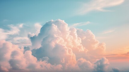 sky with soft clouds in pastel tone. ai generated