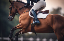 Horse Jumping. Show Jumping. Equestrian Sports. Horse Riding. Digital Ai Art