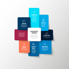 Poster - Vector blue and red flat design infographic elements