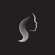 woman profile, vector logo 