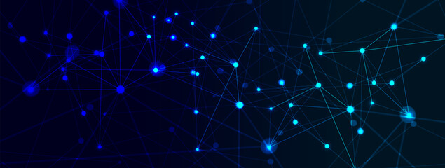 Neural network concept. Connected cells with links. High technology process. Abstract background