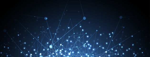 Neural network concept. Connected cells with links. High technology process. Abstract background